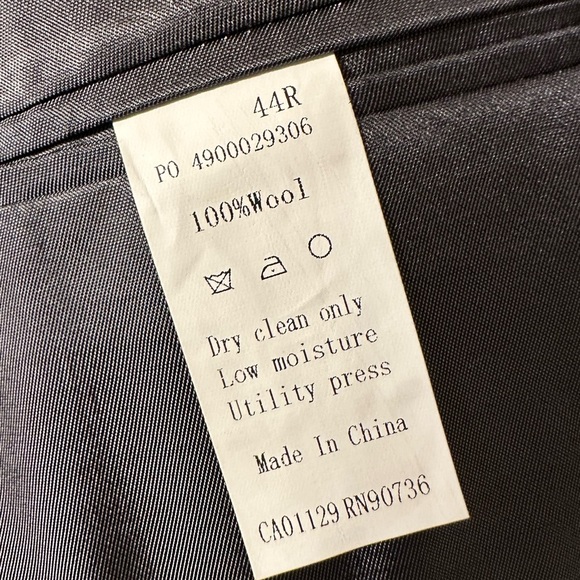 Calvin Klein Mens Suit Jacket Size 44R Gray Black 100% Wool Blazer (Flaw) - Picture 11 of 14